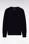 Pull col rond en laine mérinos marine