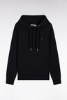 Sweatshirt à capuche en coton noir coupe droite