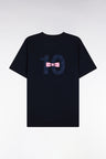 T-shirt à manches courtes dos brodé en coton marine