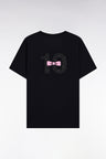 T-shirt à manches courtes dos brodé en coton noir