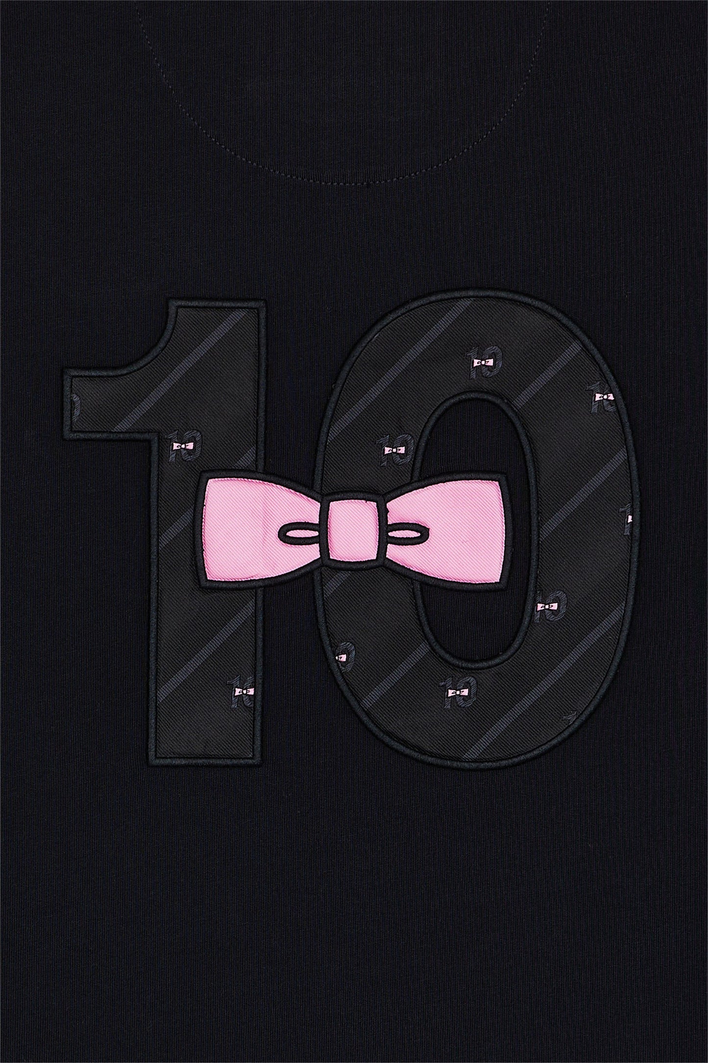 T-shirt à manches courtes dos brodé en coton noir