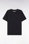 T-shirt à manches courtes en coton stretch gris anthracite coupe ajustée