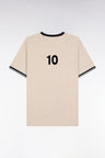 T-shirt à manches courtes en coton beige et marine Nouvelle Zélande