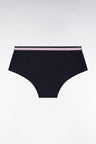Culotte shorty en jersey stretch marine à logo