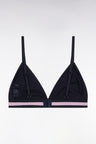 Soutien-gorge en jersey stretch marine à logo