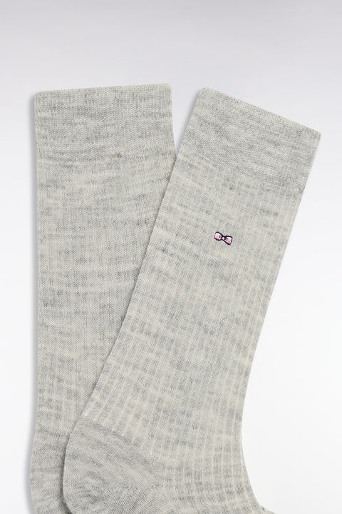 Gray ribbed knit socks - Image 2