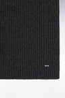 Dark gray ribbed wool and cotton scarf