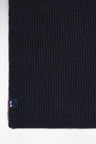 Navy fuzzy knit scarf