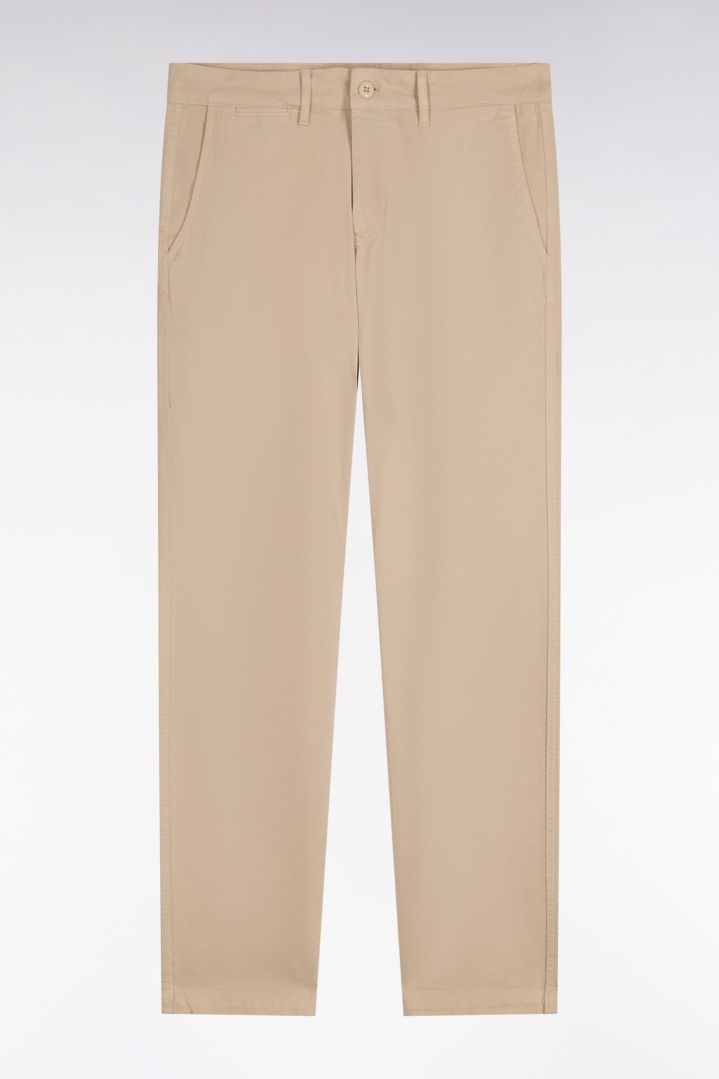Pantalon chino sans plis en coton stretch beige