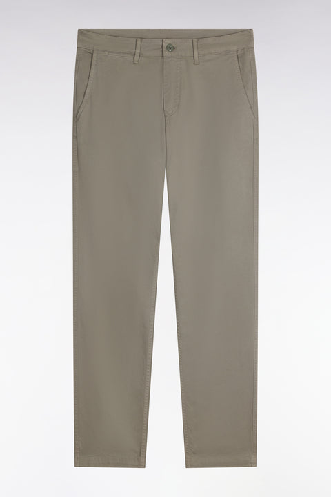 Pantalon chino sans plis en gabardine de coton stretch kaki clair - Image 2