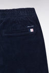 Straight-fit navy corduroy wrinkle-free chino pants