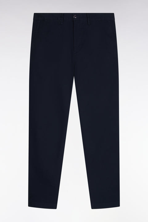 Regular fit wrinkle-free chino pants in navy stretch cotton pique - Image 2