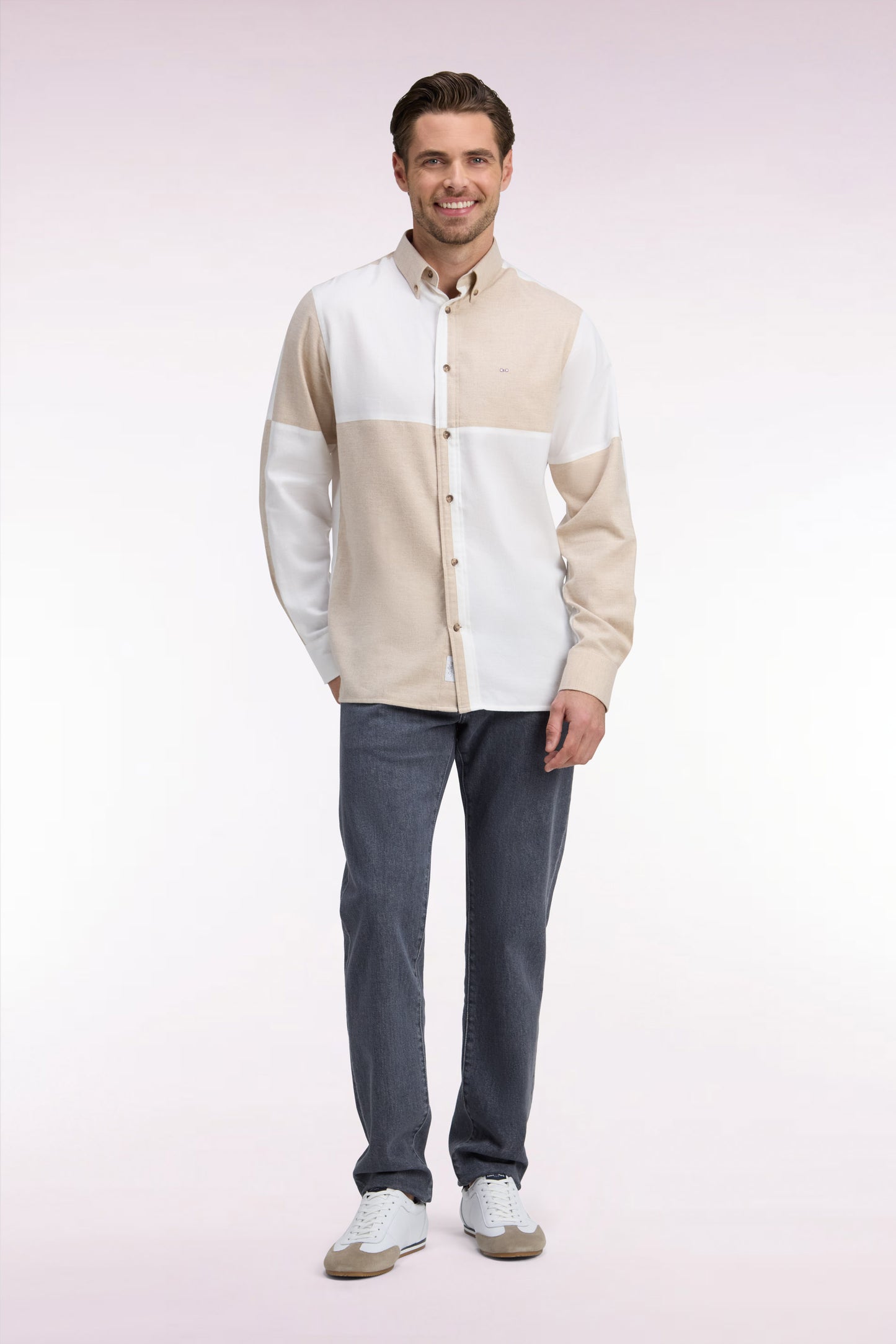 Jean en denim stretch one wash gris coupe regular