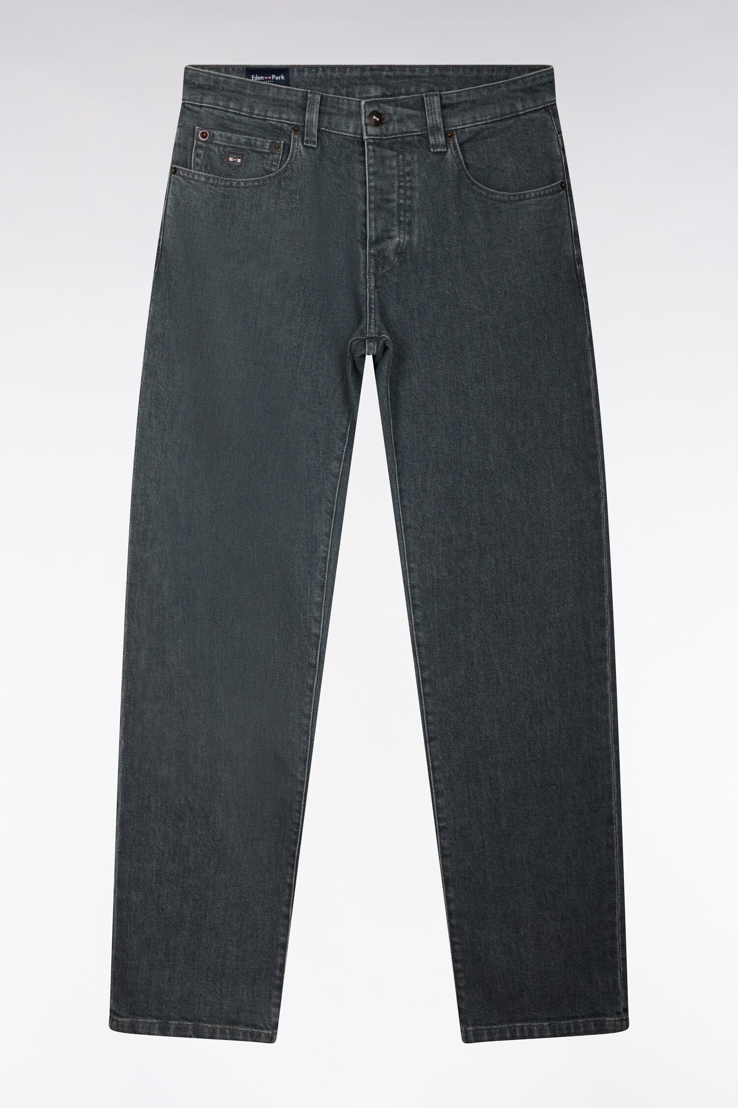 Jean en denim stretch one wash gris coupe regular