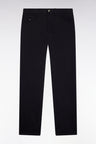 Regular fit 5-pocket pants in navy stretch cotton canvas