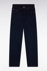 Regular mid-rise raw denim jeans