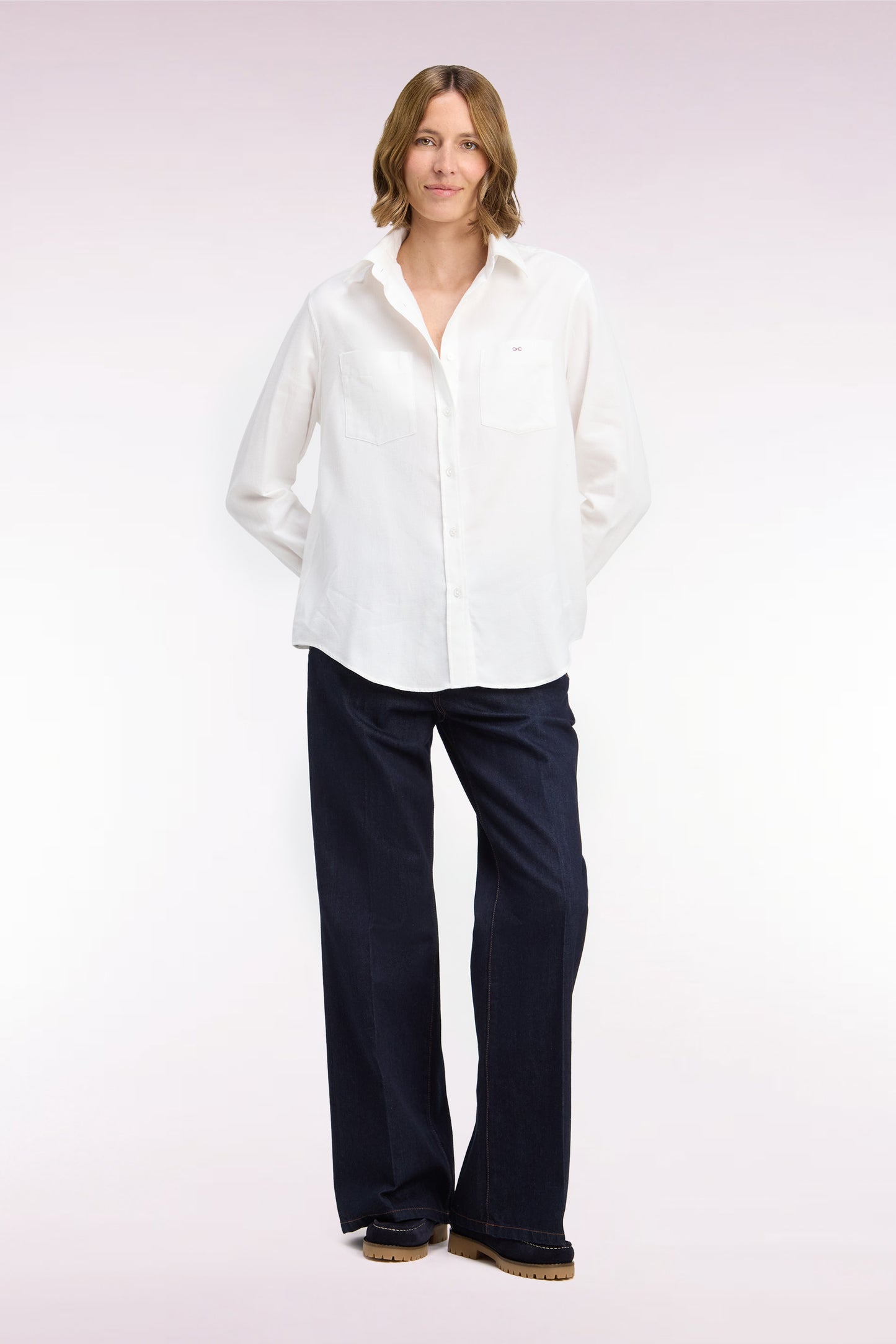 Jean évasé en denim brut coupe regular