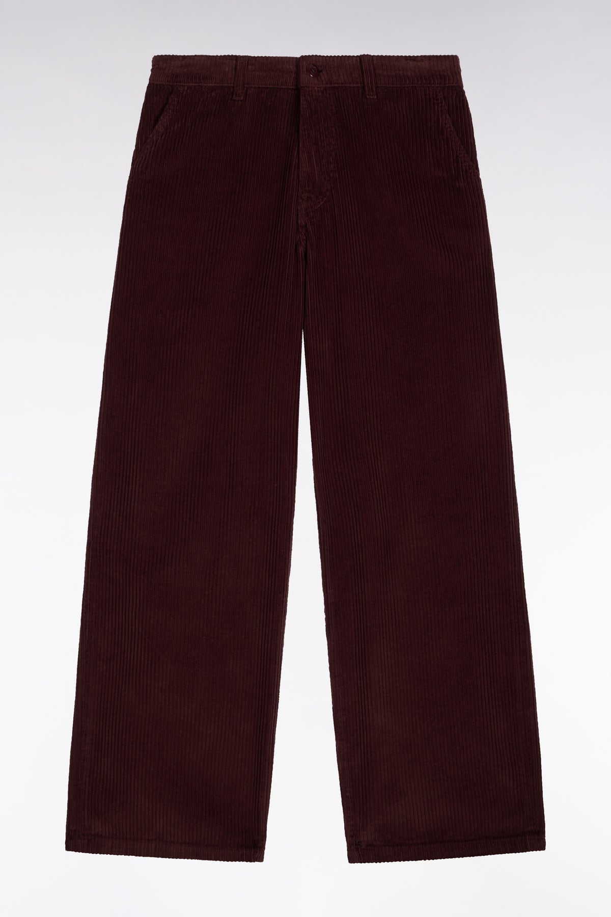 Brown straight-cut corduroy pants