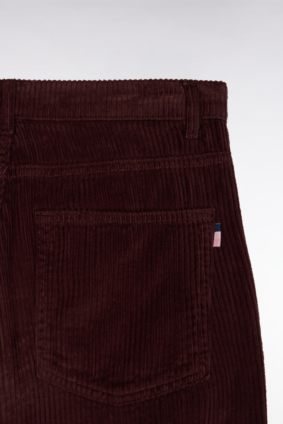 Brown straight-cut corduroy pants