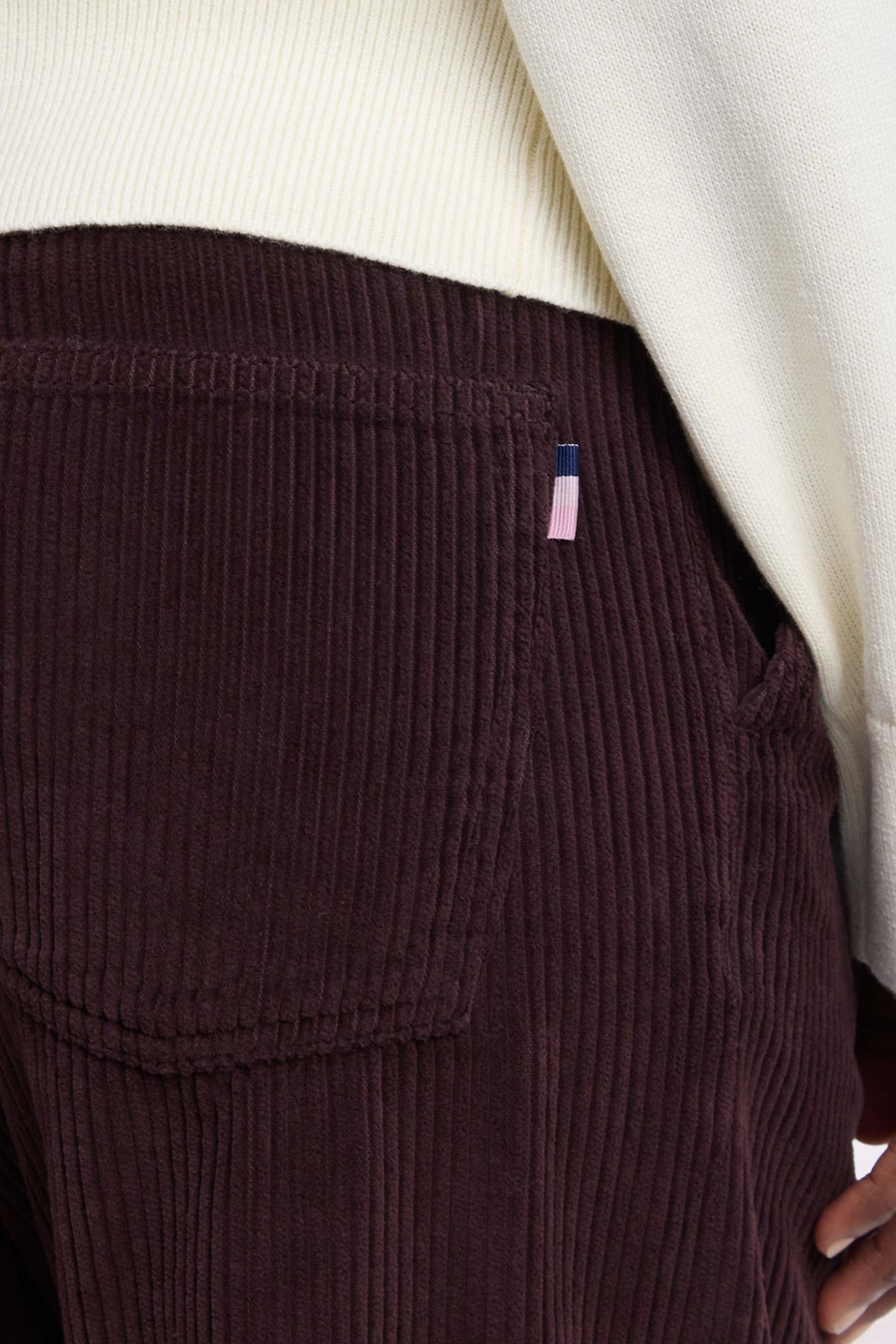 Brown straight-cut corduroy pants