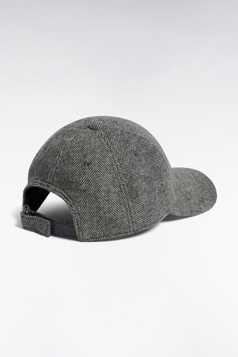 Casquette en drap de laine à chevrons grise - Image 2