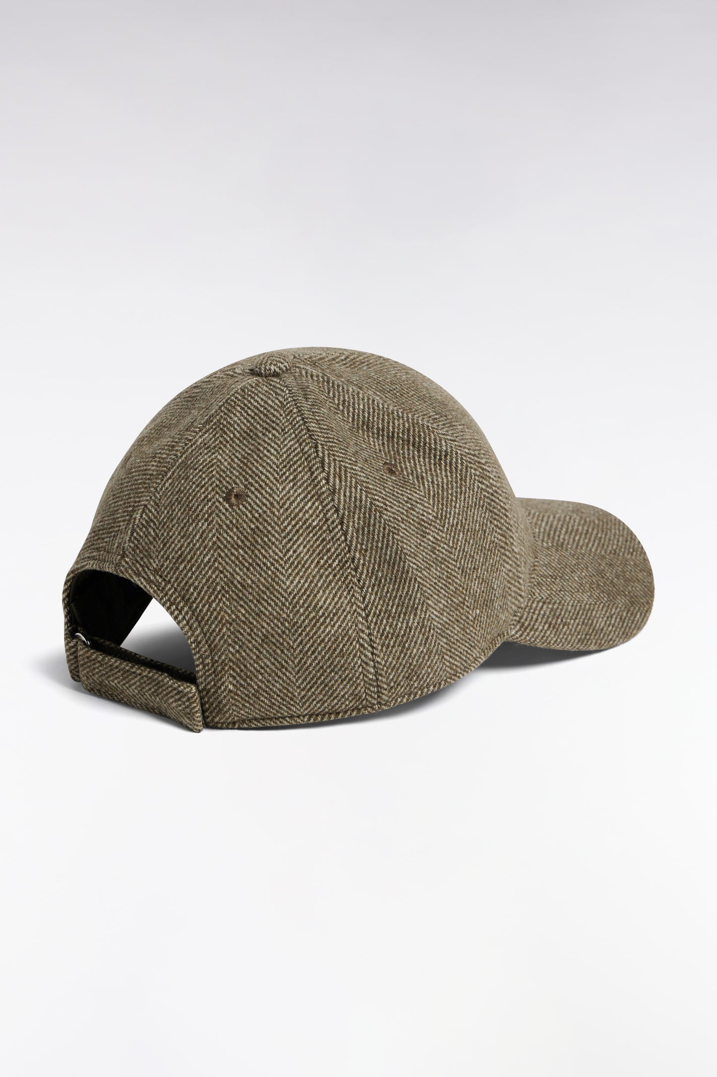Casquette en drap de laine à chevrons kaki