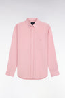 Pink straight-cut ribbed cotton shirt