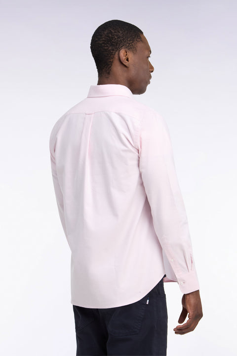Plain pink cotton straight cut shirt - Image 3