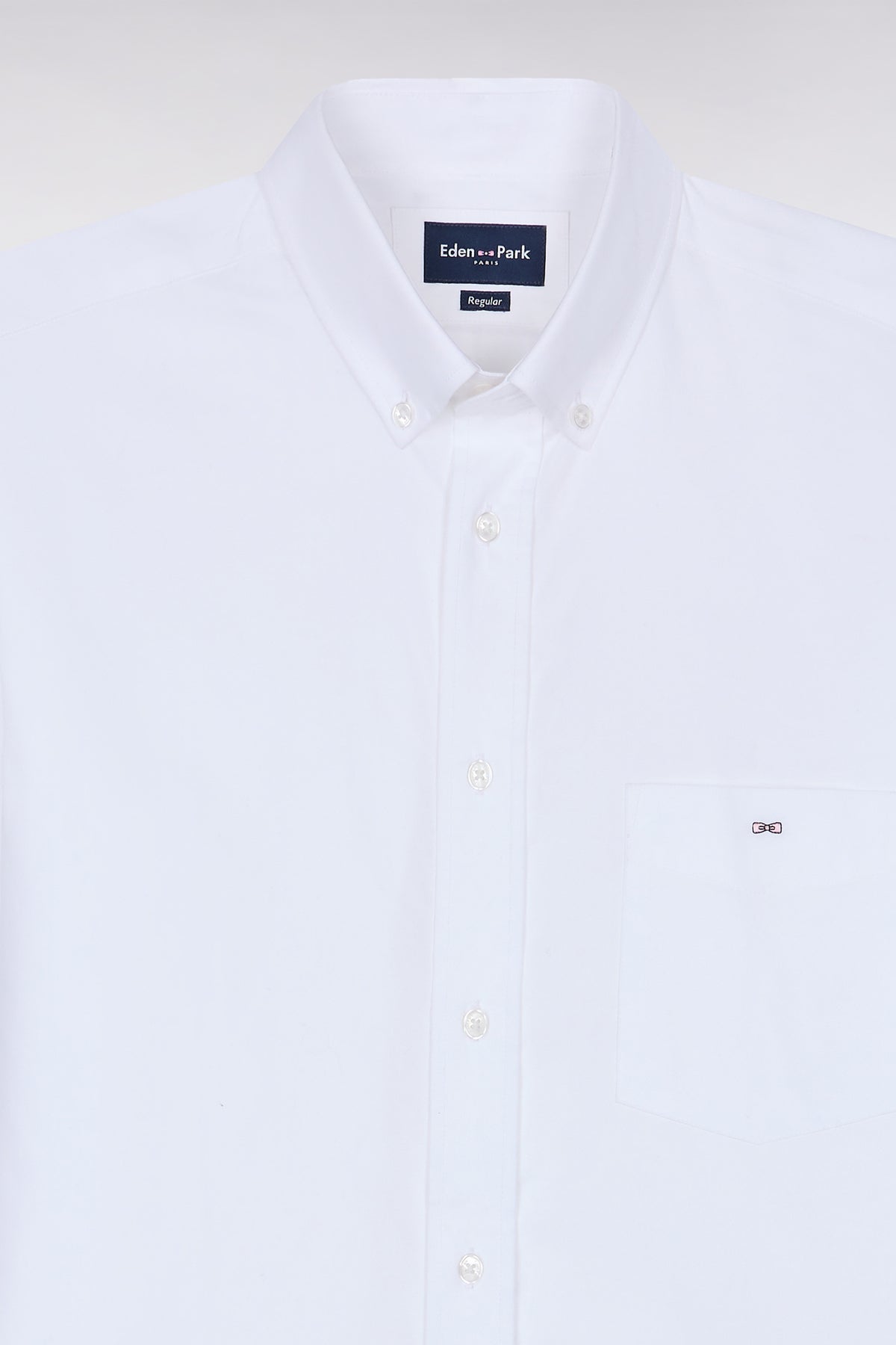 Plain white cotton straight cut shirt