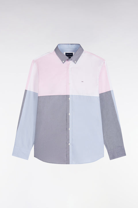 Straight-fit pastel contrast cutout cotton shirt - Image 2