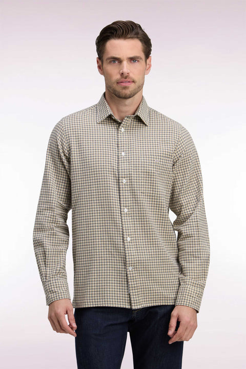 Chemise à carreaux beige - Image 3