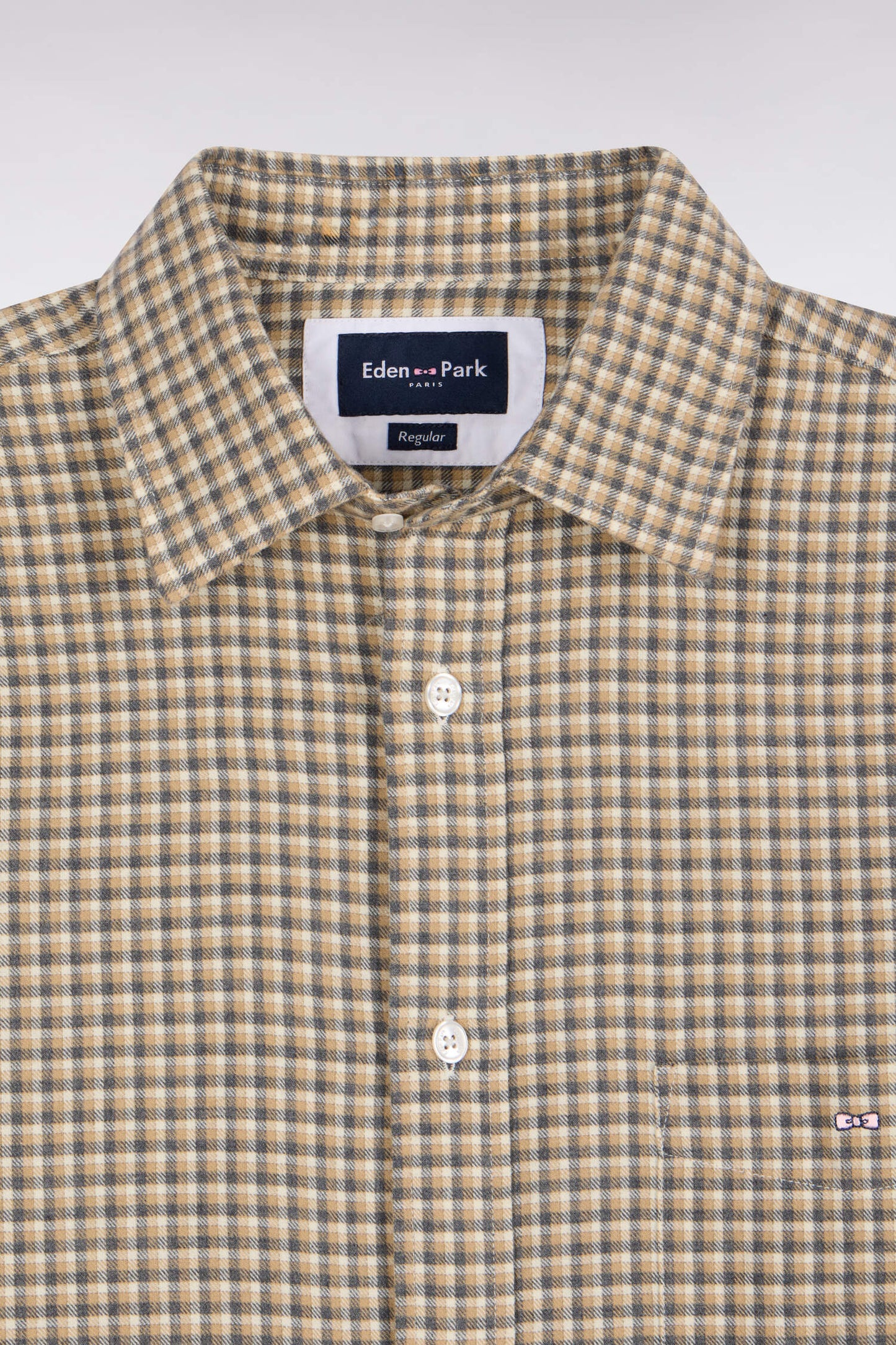 Chemise à carreaux beige