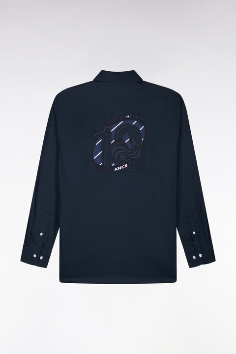 XV de France shirt in navy cotton, back patch, straight cut - Image 2