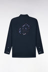 XV de France shirt in navy cotton, back patch, straight cut