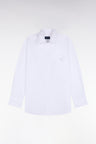 White cotton shirt with beige stripes Relaxed fit