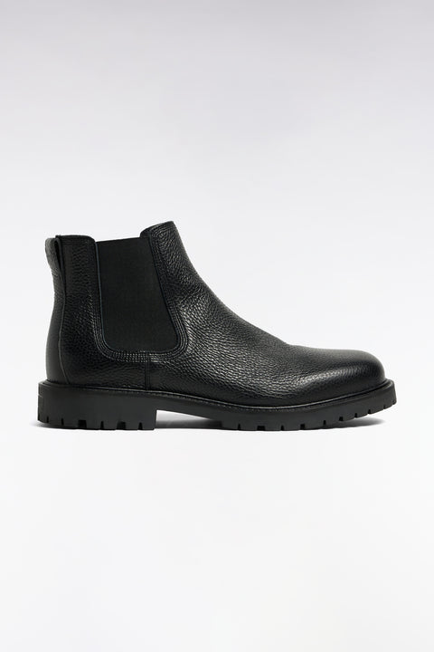 Bottines Chelsea en cuir grainé noir - Image 1