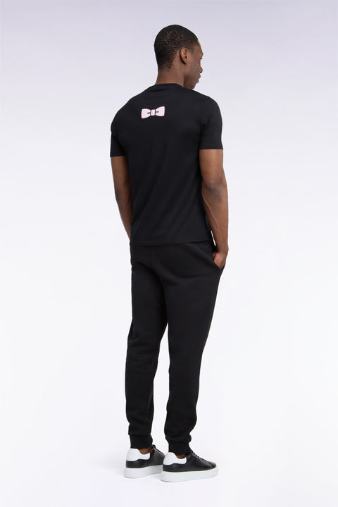 Jogging uni en molleton coton noir coupe droite - Image 3