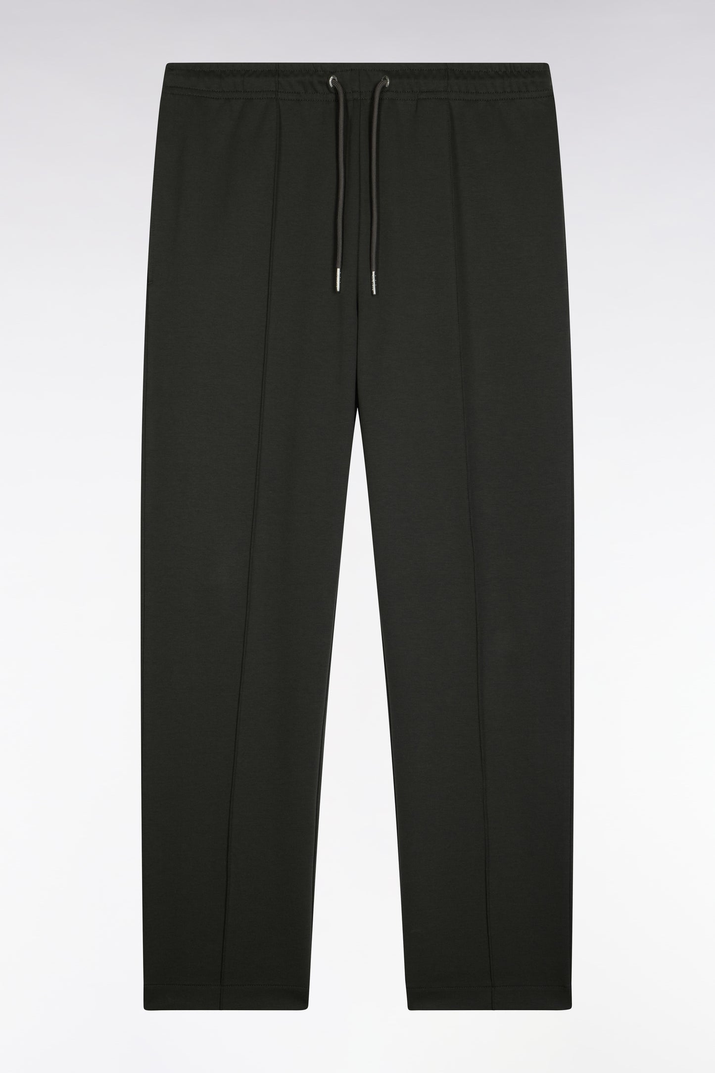 Jogging en interlock de coton stretch kaki coupe droite