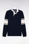 Navy long-sleeved jersey with contrasting white details