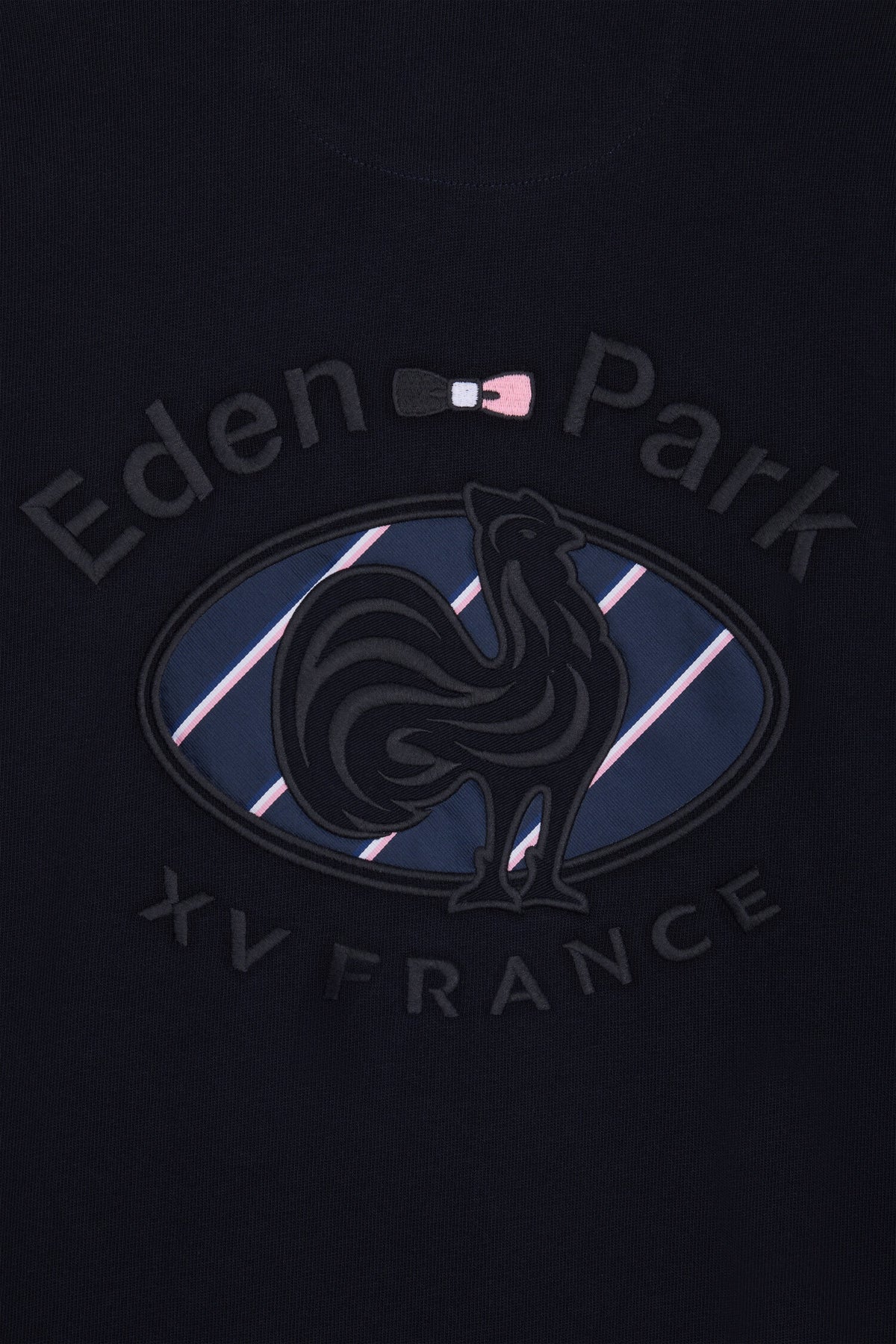 Long-sleeved jersey in navy and white cotton jersey XV de France