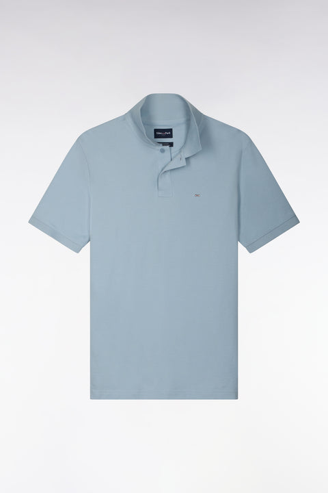 Polo manches courtes en coton Pima ciel coupe droite - Image 2