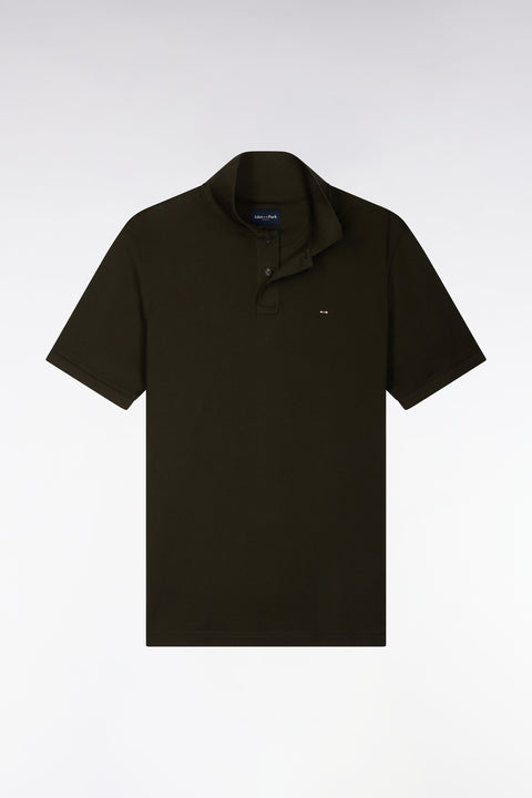Polo manches courtes en coton Pima kaki coupe droite - Image 2