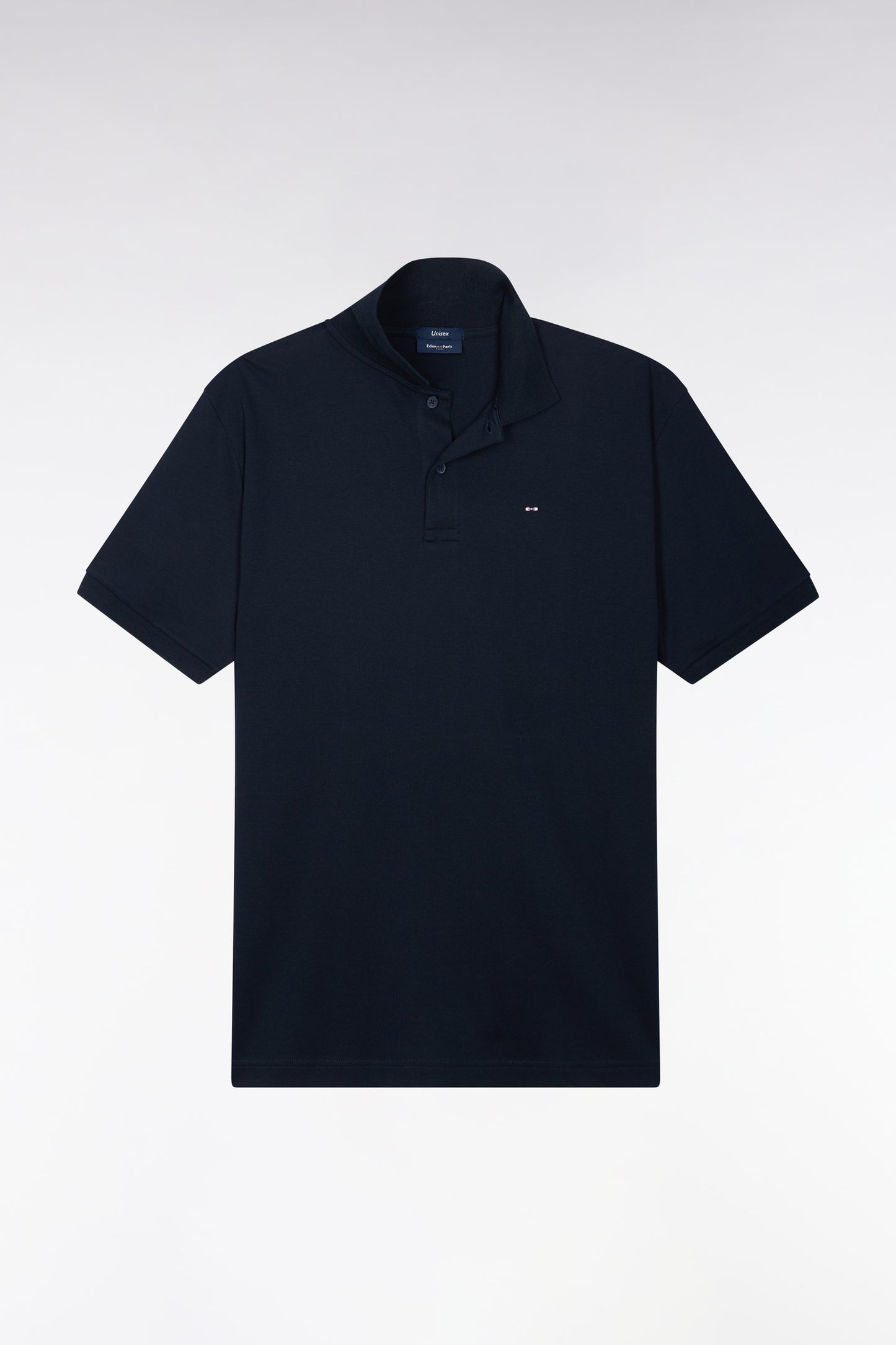 Polo unisexe manches courtes en coton interlock marine