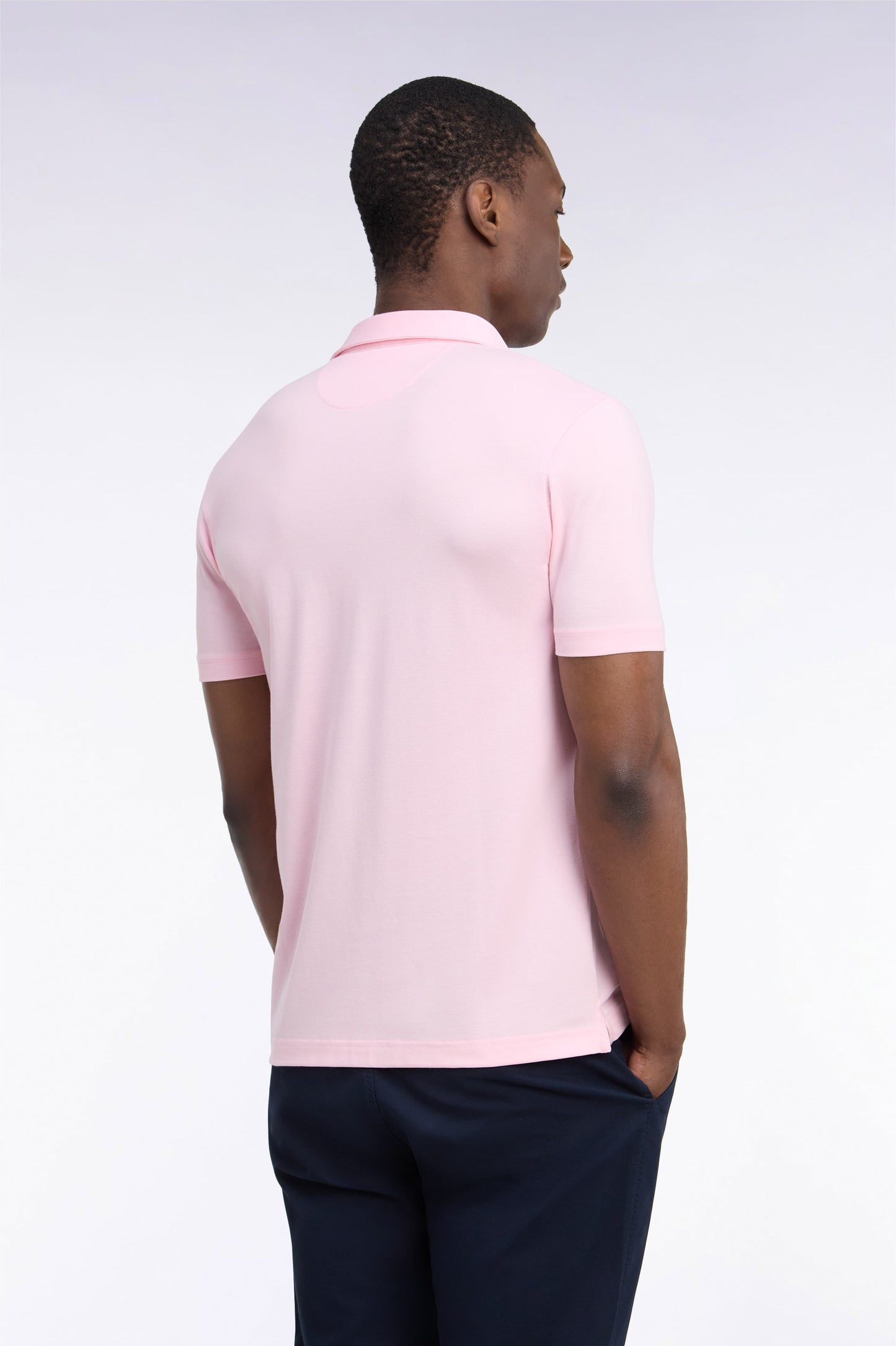 Polo golf manches courtes rose coupe droite