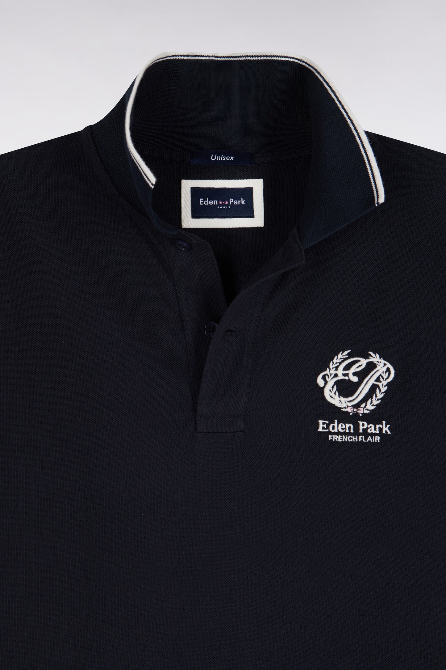 Polo manches courtes en coton mercerisé marine