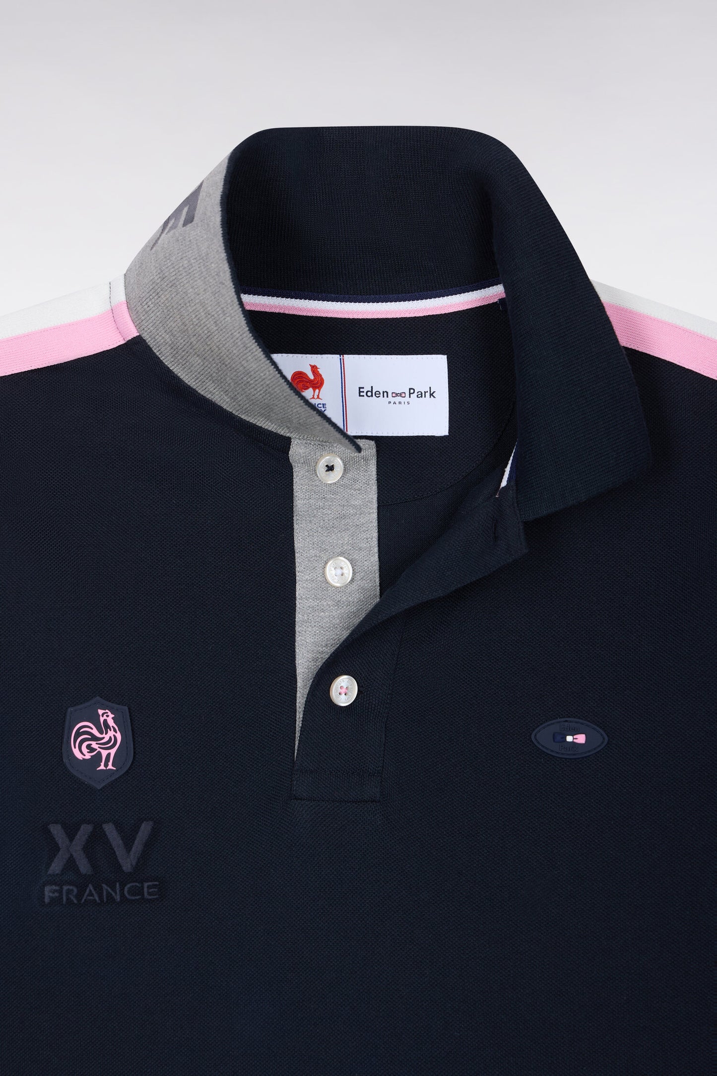 Polo manches courtes XV de France marine coupe droite
