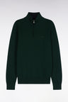 Forest Green Cotton Trucker Neck Sweater