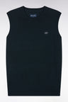 Golf tank top sweater in cotton and navy viscose, straight cut