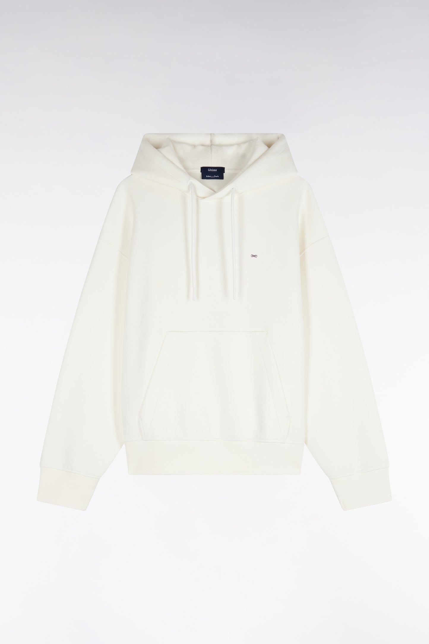 Sweatshirt à capuche unisexe en interlock écru coupe loose