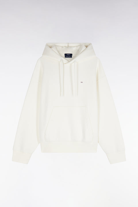 Sweatshirt à capuche unisexe en interlock écru coupe loose - Image 2